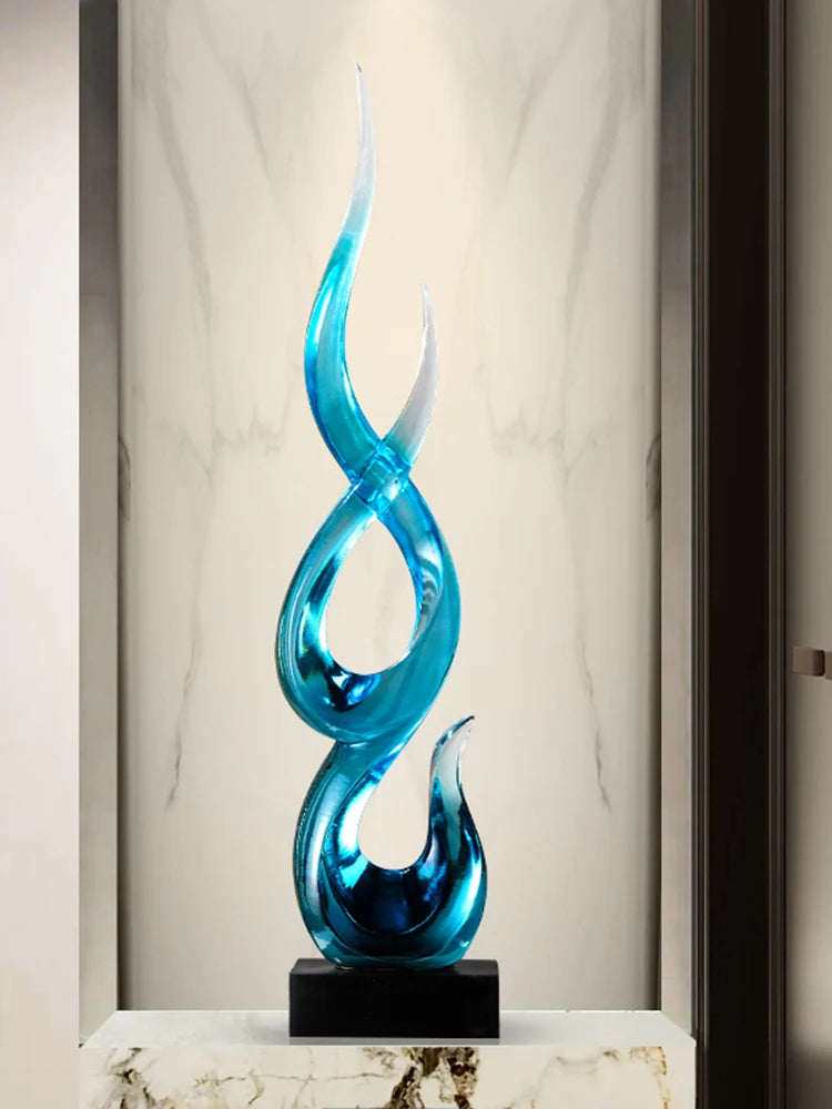 Luxury Abstract Decorative Sculpture Perfect for your living room, entrance foyer, or office. A unique tabletop piece with transparent details, blending elegance with modern aesthetics. A true statement décor item that adds a touch of luxury to any space.
