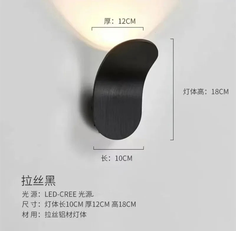 Modern luxury Indoor Hotel Room bedroom bathroom mounted Wall Lamp Adjustable bedside reading COB Led Wall Light Hotel Corridor