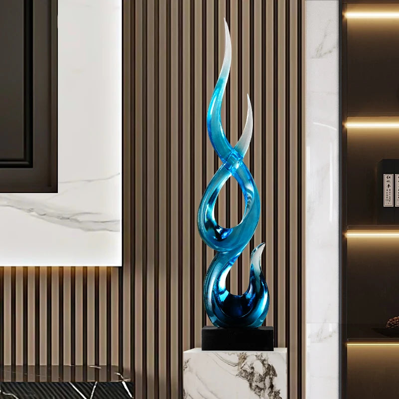 Luxury Abstract Decorative Sculpture Perfect for your living room, entrance foyer, or office. A unique tabletop piece with transparent details, blending elegance with modern aesthetics. A true statement décor item that adds a touch of luxury to any space.