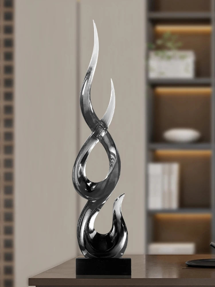 Luxury Abstract Decorative Sculpture Perfect for your living room, entrance foyer, or office. A unique tabletop piece with transparent details, blending elegance with modern aesthetics. A true statement décor item that adds a touch of luxury to any space.