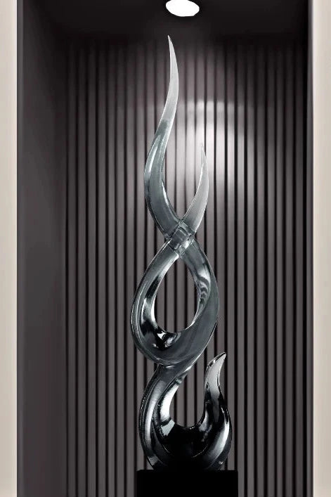 Luxury Abstract Decorative Sculpture Perfect for your living room, entrance foyer, or office. A unique tabletop piece with transparent details, blending elegance with modern aesthetics. A true statement décor item that adds a touch of luxury to any space.