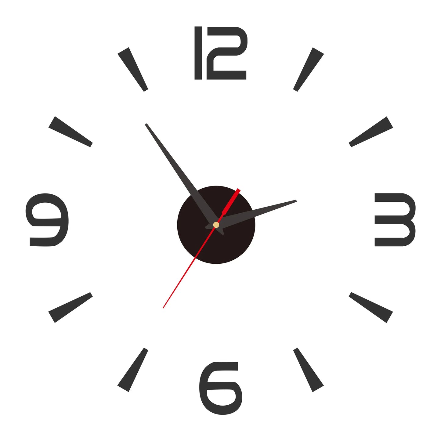 Creative and Simple DIY Wall Clock, Hole - free Wall - sticker Clock, Silent Acrylic Decorative Wall Clock