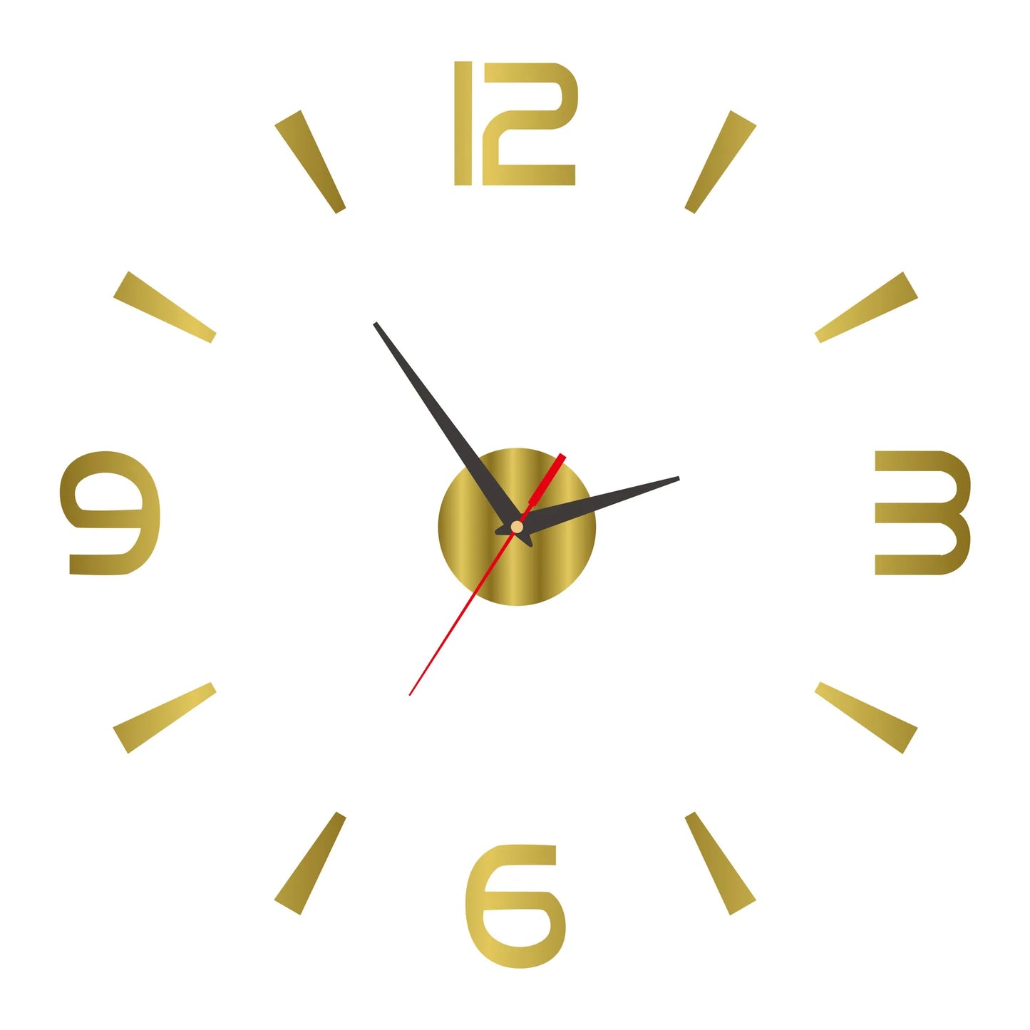 Creative and Simple DIY Wall Clock, Hole - free Wall - sticker Clock, Silent Acrylic Decorative Wall Clock
