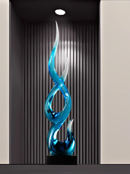 Luxury Abstract Decorative Sculpture Perfect for your living room, entrance foyer, or office. A unique tabletop piece with transparent details, blending elegance with modern aesthetics. A true statement décor item that adds a touch of luxury to any space.